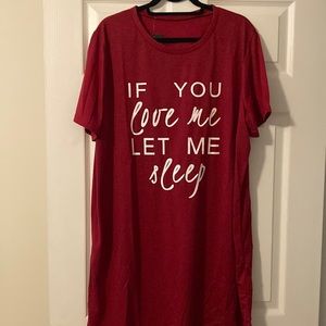 3XL Women Sleep Shirt in Burgundy Wine Color